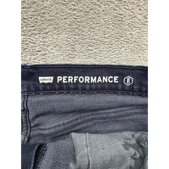 Levis 502 Performance Jeans Mens Dark Wash Blue Straight Stretch Measured 34x27 - Picture 5 of 10